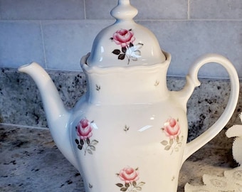 Winterling Bavaria Porcelain Tea Set: Pink Rose Coffee Service for Two