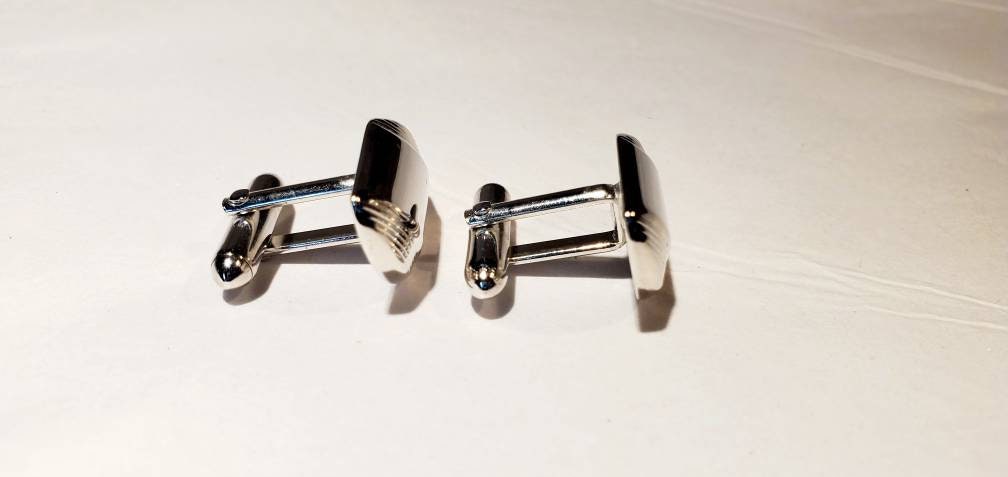 Boutons De Manchette Swank Argent Avec Monogramme J - Occasion - Style Vintage Pour Homme