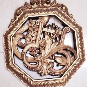Lot of 4 Homco Vintage Musical Wall Plaques Octagon Dart Industries Home Decor 1976