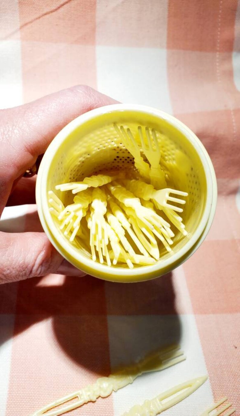 Vintage Plastic Cocktail Picks in Container Lot of 22 Hors Etsy