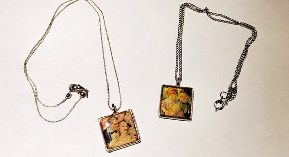 Vintage Advertising Pendant Necklaces Resin Lot o… - image 2