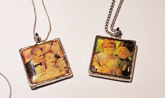 Vintage Advertising Pendant Necklaces Resin Lot o… - image 1