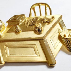 Vintage Teacher Desk Brooch JJ Teacher Pin