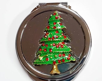 Christmas Tree Compact Mirror Purse Compact