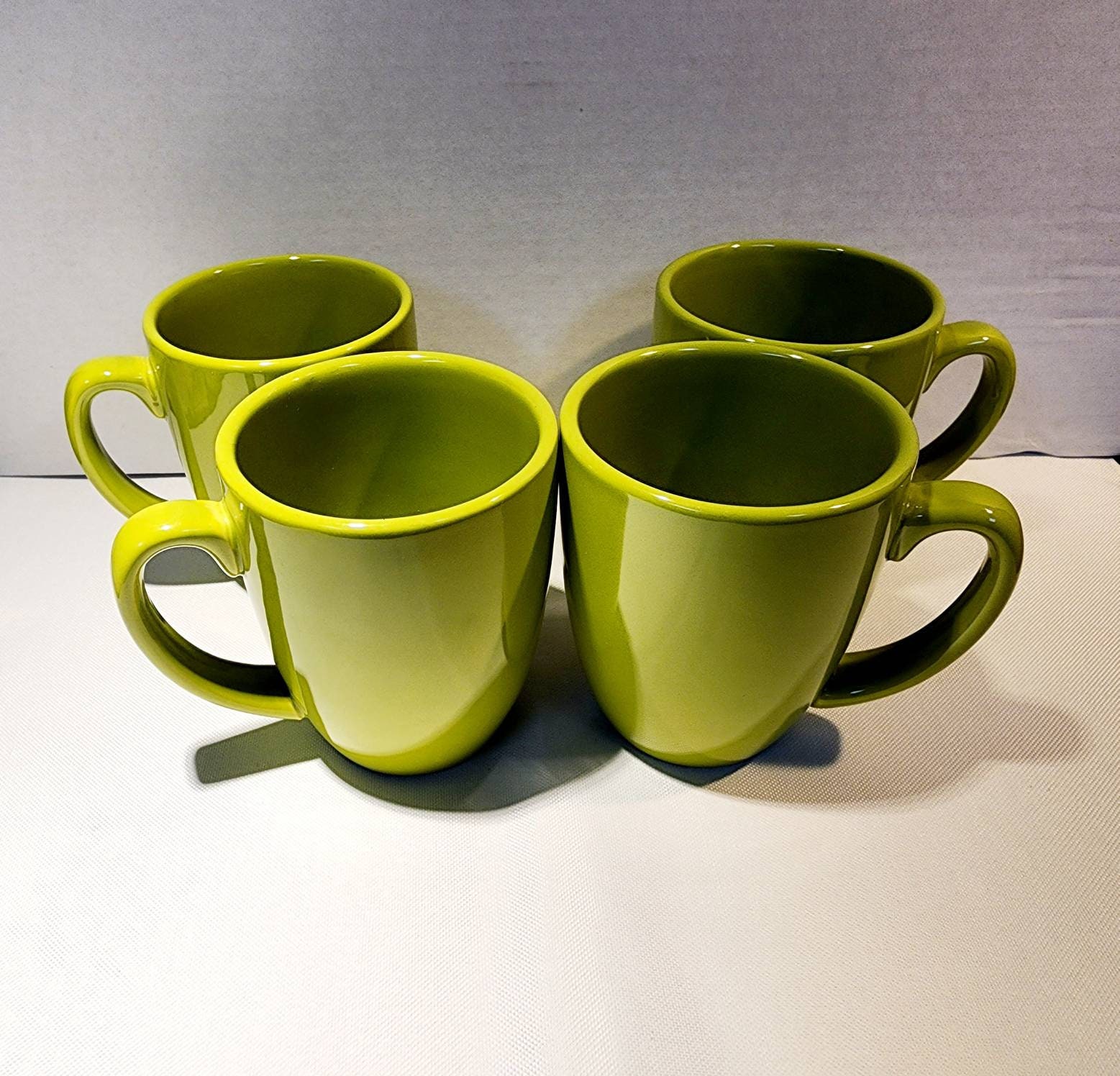 Corelle Coordinates Stoneware Mugs Lime Green Lot of 4 Etsy