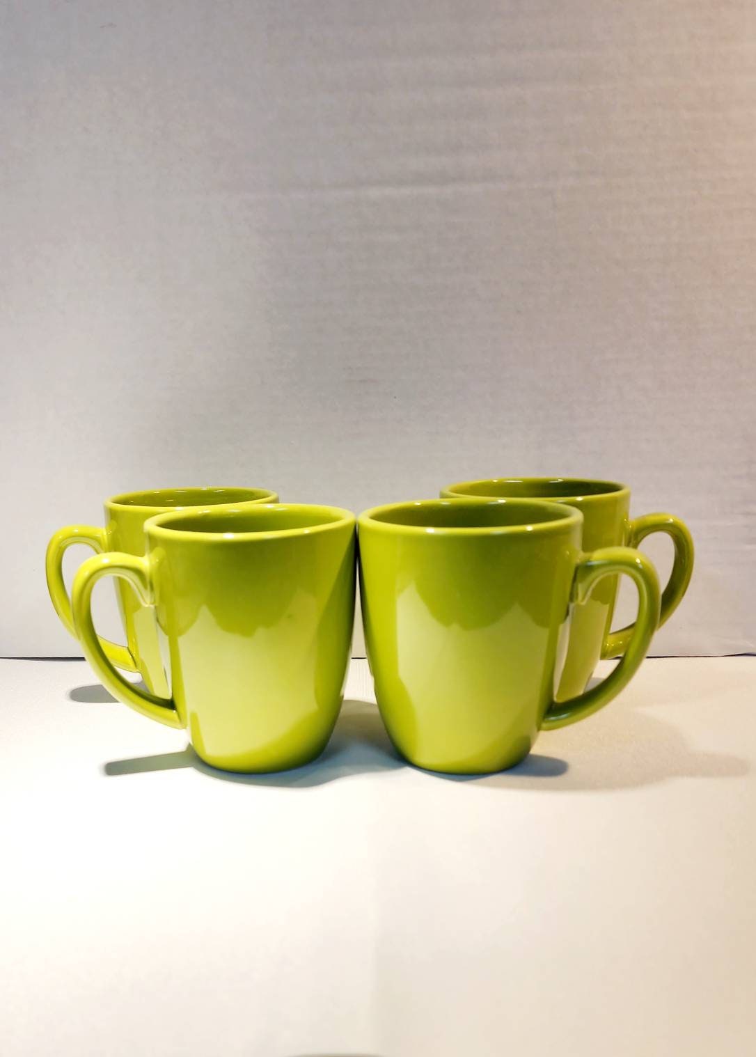 Corelle Coordinates Stoneware Mugs Lime Green Lot of 4 Etsy
