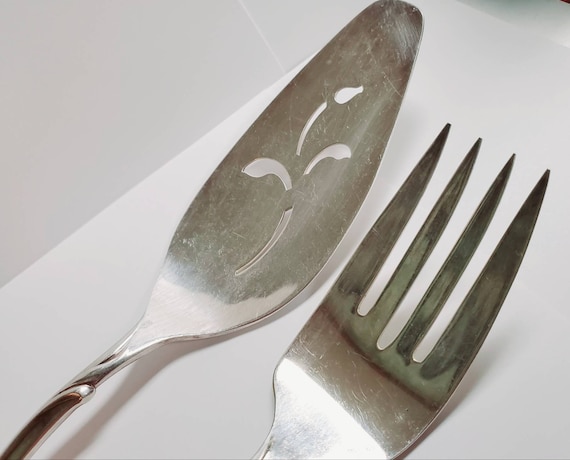 Radiance Pattern Serving Fork and Pierced Cake Server Old Company
