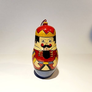 Vintage Nutcracker Ornament 3 Inches Hand Painted