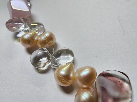 Freshwater Pearl and Glass Bead Necklace 18 Inche… - image 5