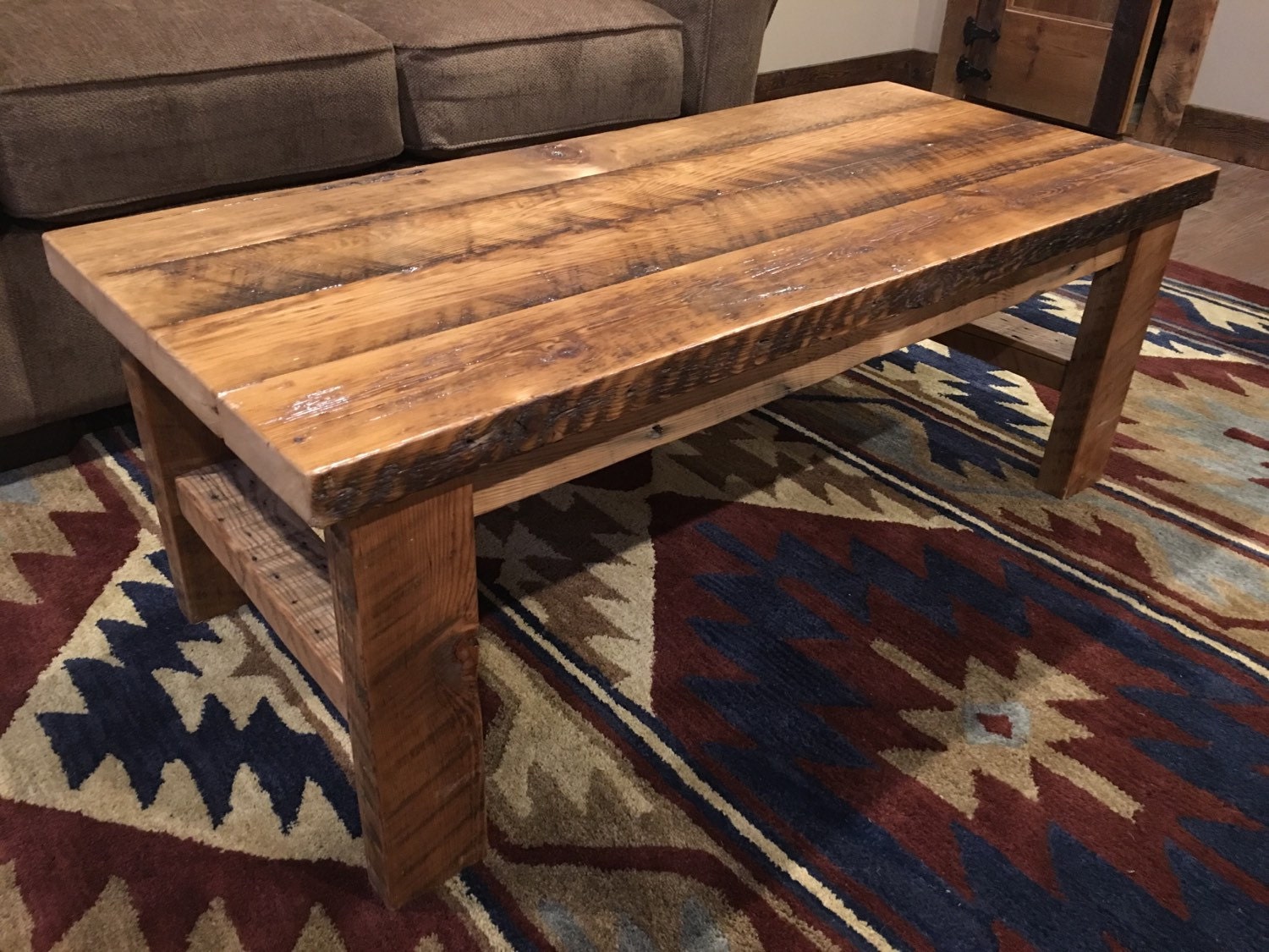 Rustic Reclaimed Wood Coffee Table Etsy
