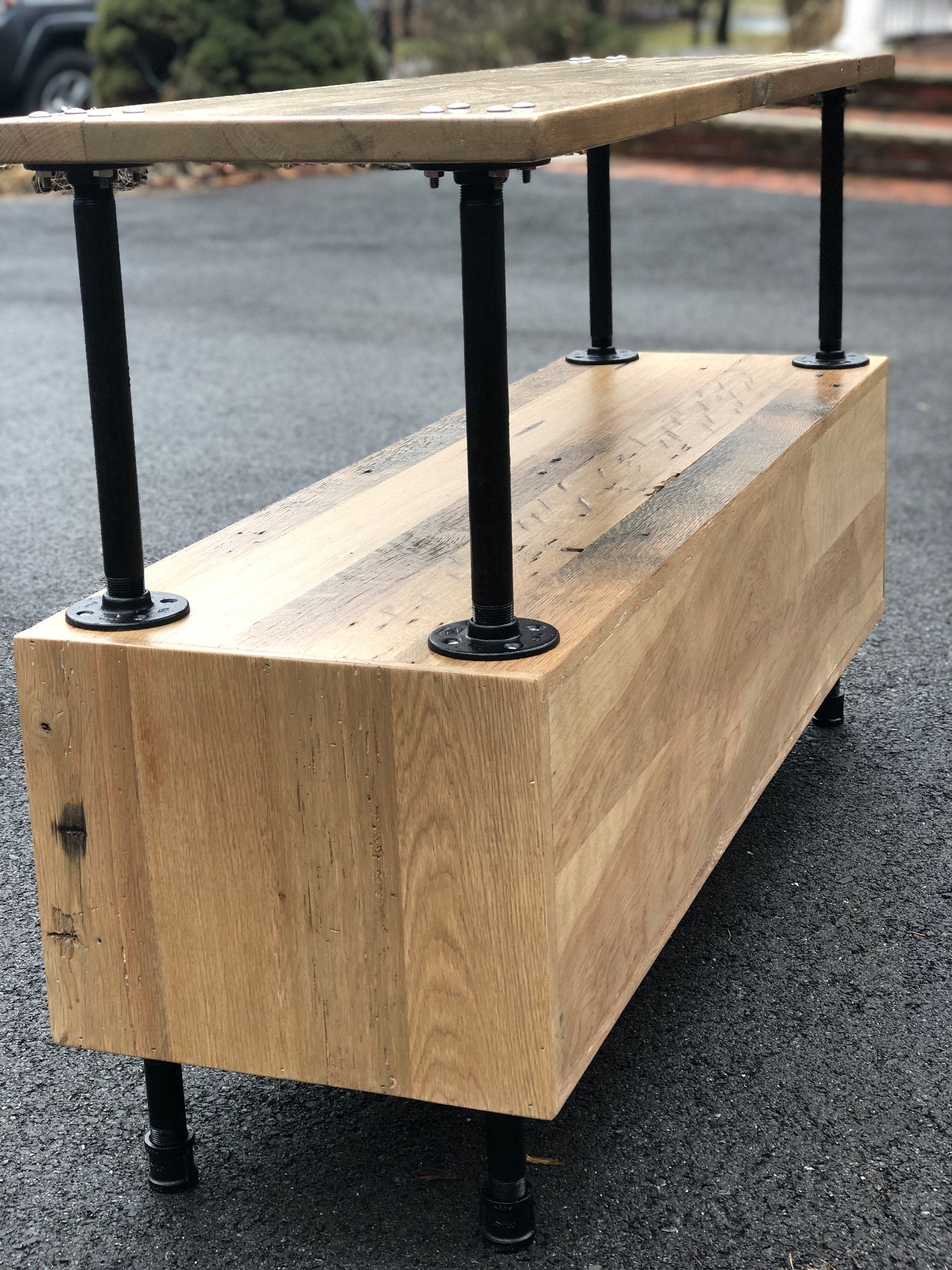 Reclaimed Wood Industrial Pipe Storage Unit Etsy