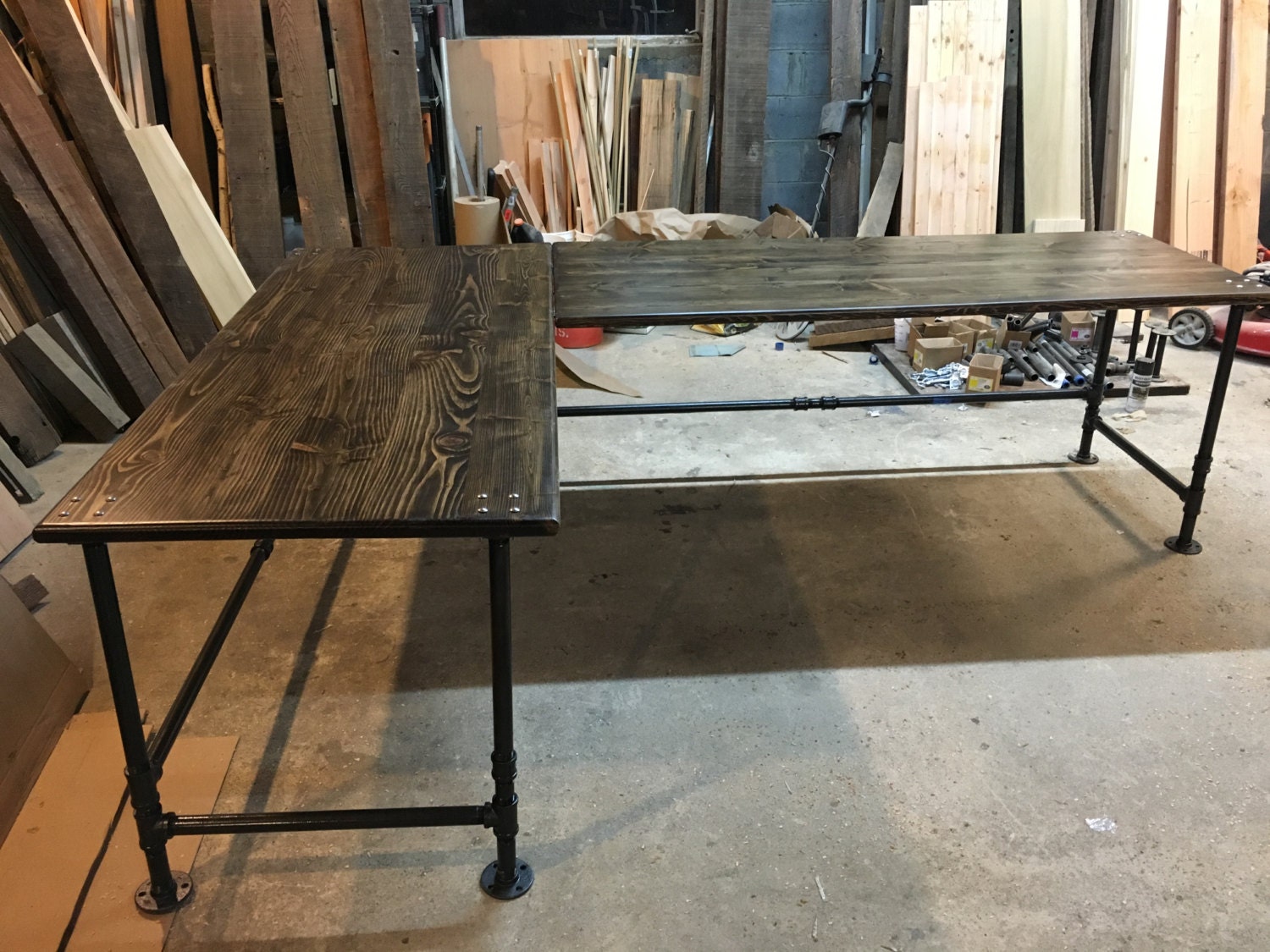 Industrial Pipe LShaped Desk Etsy