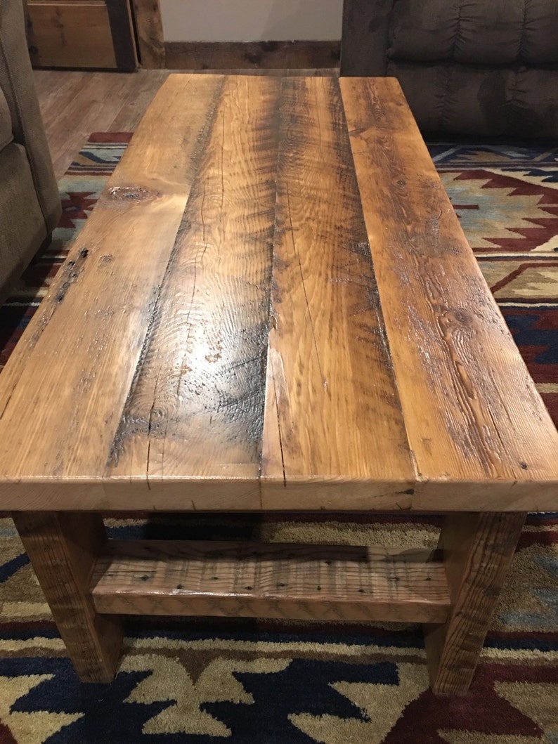 Rustic Reclaimed Wood Coffee Table | Etsy