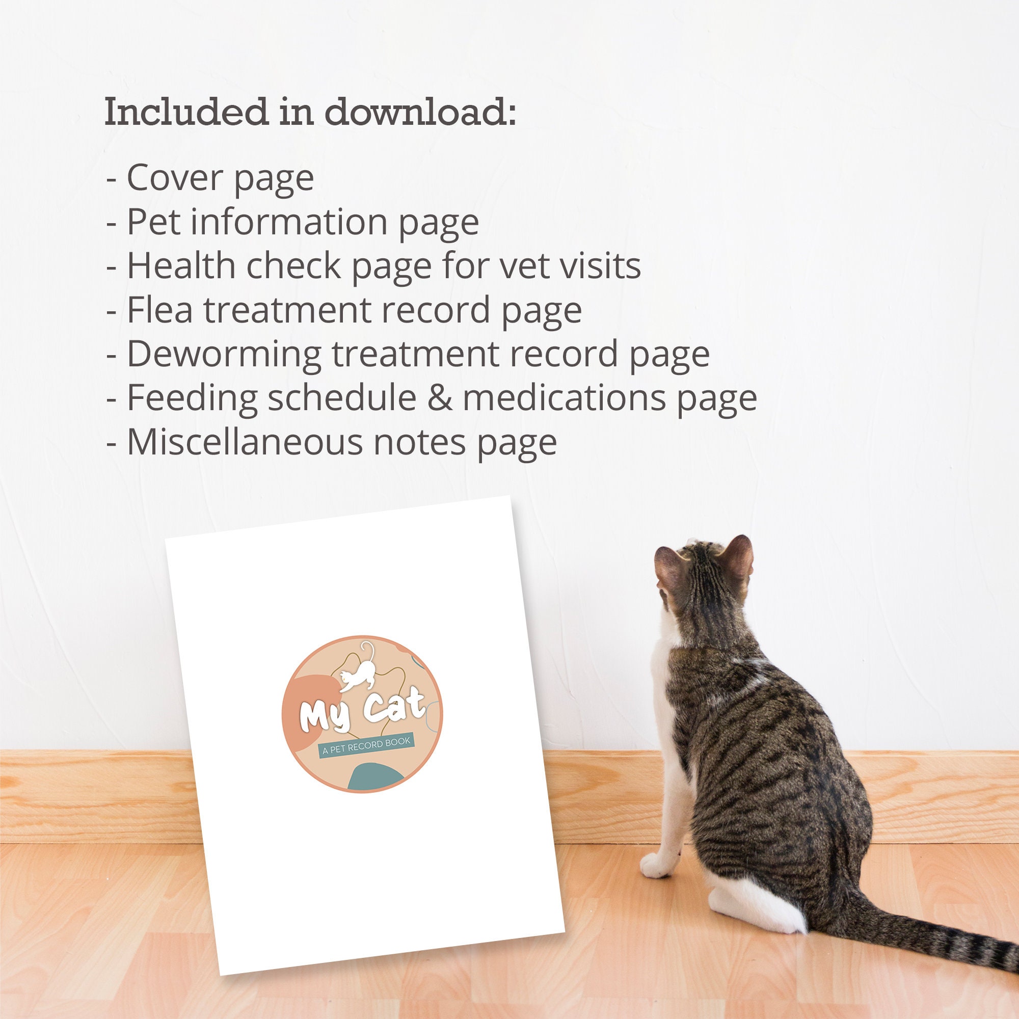 Cat Health Record Printable Planner Etsy