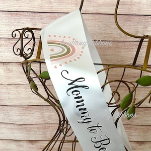 Mother To Be Sash Pink with Black Lettering