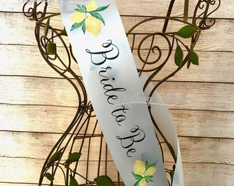 Lemon Shower Sash - Main Squeeze Lemon Bridal Shower