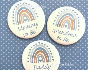 Blue Rainbow Baby Shower Theme Pins