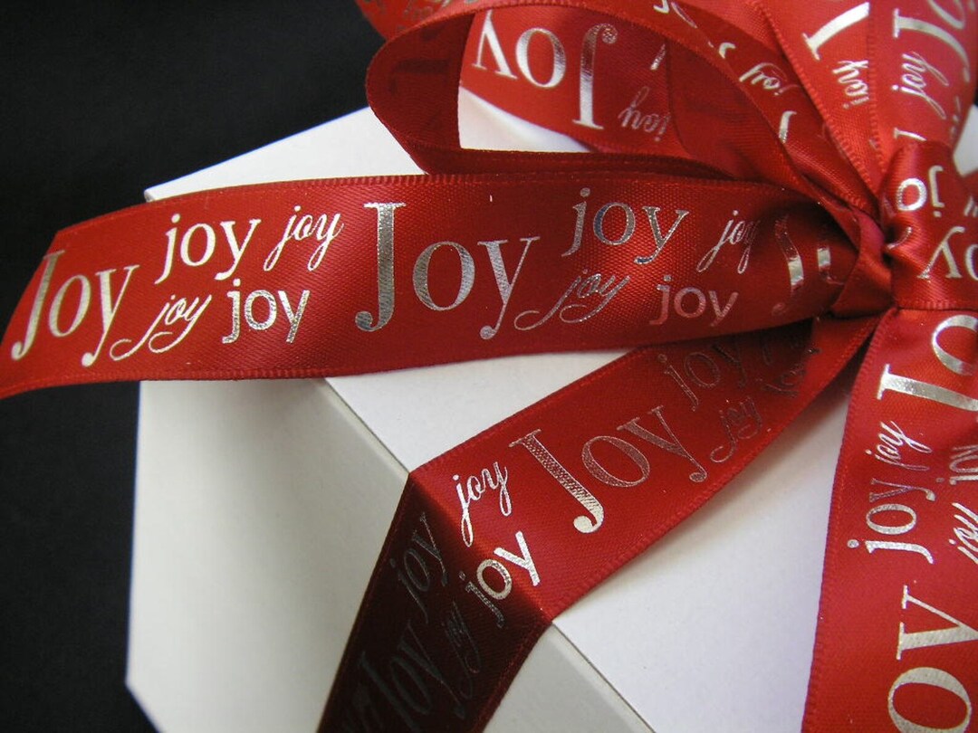 7/8 Inch Joy Christmas Ribbon, Continuous Print, Personalized Ribbon ...