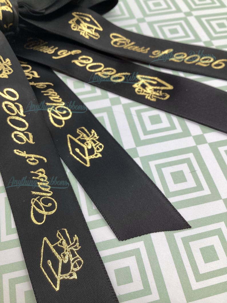 7/8 Inch Wide Class of 2026 Continuous Printed Hot Stamped Ribbon. - Etsy