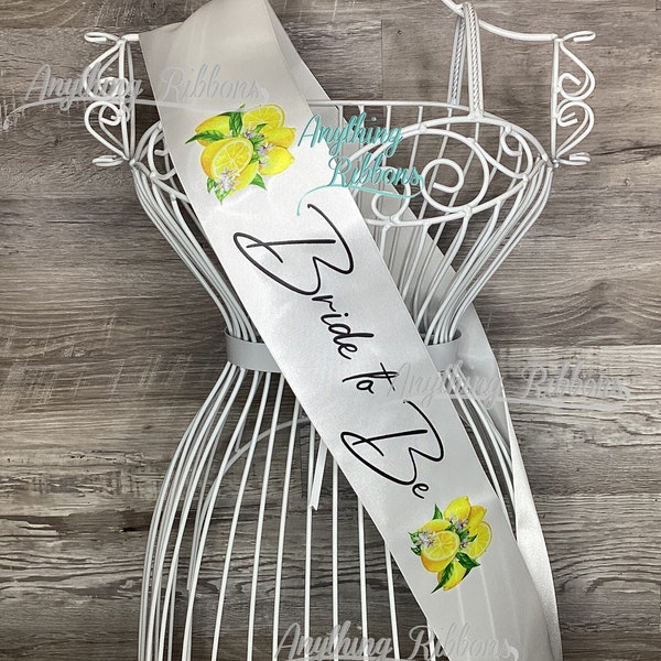 Main Squeeze theme - Bride to Be - Lemon Theme Bridal Shower Sash - Main Squeeze Bachelorette Sash