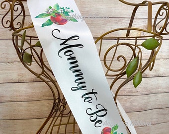 Apple of Our Eye Baby Shower Sash - apple baby shower sash