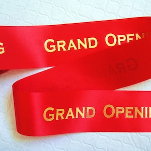 Grand Opening imprinted ribbon cutting celebration ribbon for new businesses