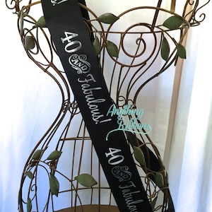 40 and fabulous, 40th birthday personalized party sash