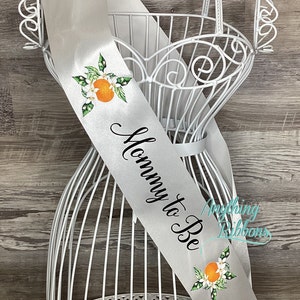 Cutie theme - Mommy to Be - Orange Baby Shower Sash - Lil Cutie on the way Theme Baby Shower