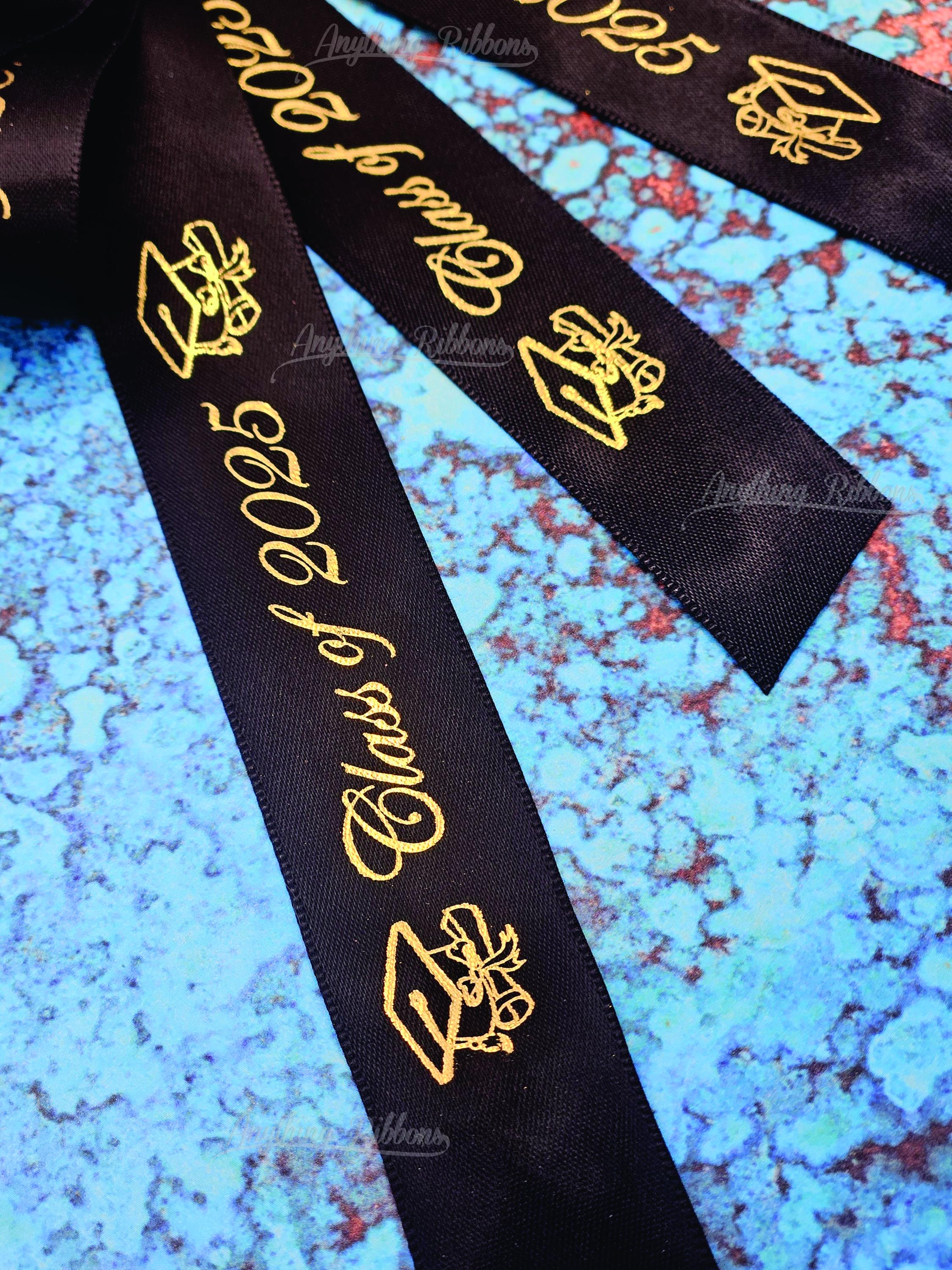 7/8 Inch Wide Class of 2025 Ribbon, Continuous Printed Hot Stamped ...