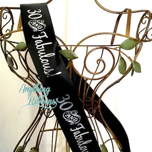 30 and fabulous, 30th birthday personalized party sash