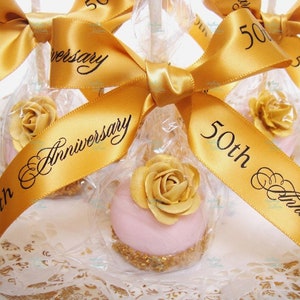 50th wedding anniversary personalized continuous printed ribbon.