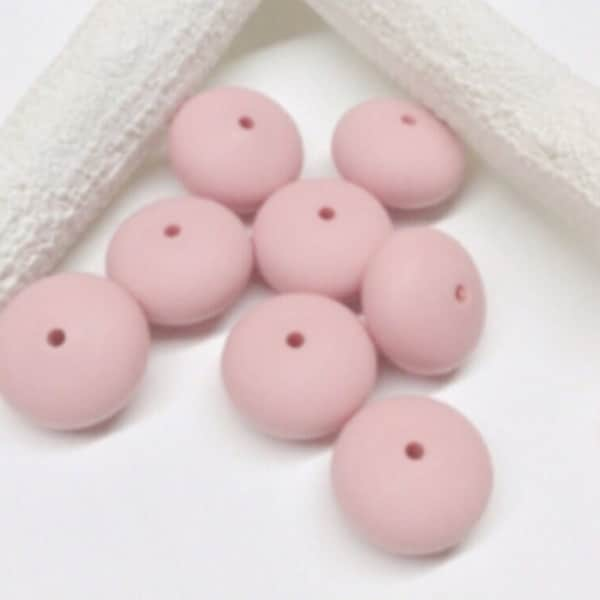 10-Vintage Round Resin spacers, bubblegum pink Rondelles, vintage supplies,14mm resin Rondelles,Vintage Pink Rondelle spacers,V222 Ships USA