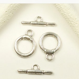 SILVER clasps, 2-SETS hook and eye clasps, jewelry clasps, antique silver jewelry clasps, nautical toggle, silver clasp, 215 ships USA
