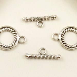 2- SETS hook and eye clasps, nautical design, antique silver jewelry claps, nautical toggle, silver clasps, 228  ships USA