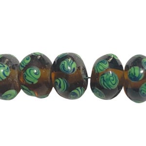 5-Brown Lampwork Rondelles, brown Lampwork, Brown bumpy Rondelles  , chocolate brown glass beads, unique Lampwork, L155,  Ships USA