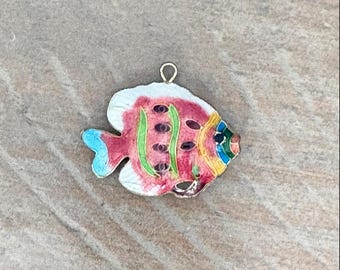 Cloisonné Focal-hanger, dubbele zijden bladerdeeg cloisonné vishanger, vissieraden