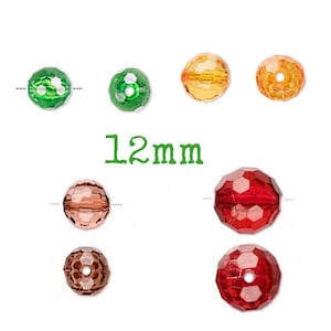 2-Count 12mm AcrylPerlen, Hochwertige facettierte runde Perlen, 12mm runde facettierte Perlen, Schiffe USA