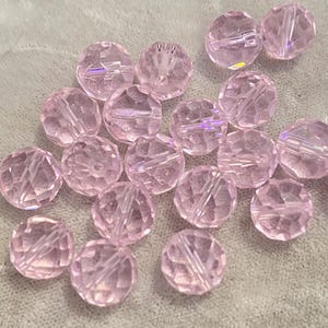 Pink faceted Austrian crystal beads round  faceted glass beads, Light Pink beads, UPick Size, Austrian Crystal Beads