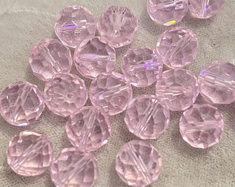 Perline di cristallo austriaco sfaccettate rosa, perline di vetro sfaccettate rotonde, perline rosa chiaro, dimensioni UPick, perline di cristallo austriaco