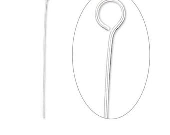 20 SILVER Eye pins, 1.5 inch head pins, silver plated head pins,  1.5 inch head pins,  Ships USA