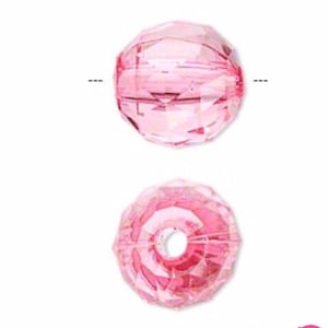 You Pick Pink Bulk Acrylic Beads ,pink faceted bead, 20mm Pink faceted Plastic Quality beads, ships USA