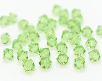 Peridot Genuine Swarovski Crystals,Crystal Bicone Beads, Green Austrian Crystal Beads,Swarovski Cube Beads, ships from USA