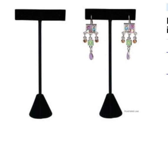 Black velvet earring display deals