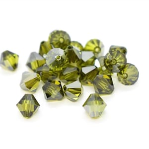 Olivine Bead Swarovski Crystals,Crystal Bicone Beads, Round 6mm Green Austrian Crystal Beads,Swarovski Beads, ships from USA