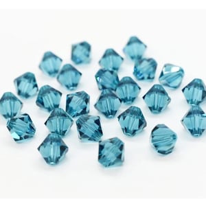 ONE Indicolite  Bead Swarovski Crystals,Crystal Bicone Beads,Indicolite  Austrian Crystal Beads,Blue Swarovski Beads, ships from USA