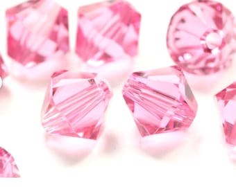 Cuentas de cristales Swarovski en rosa claro, cuentas bicono de cristal, cuentas de cristal austriaco rosa claro, cuentas Swarovski, envío desde EE. UU. n.° 223