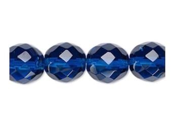 Cuentas facetadas de cristal de zafiro oscuro, cuentas de cristal checo, cuentas de cristal azul checo, envíos a EE. UU.