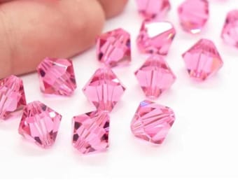 Rose Pink Bead Swarovski Crystals,Crystal Pink  Bicone Beads, Light Pink Austrian Crystal Beads,Swarovski Beads, ships from USA