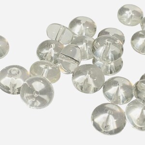 10 helderglazen rondellen, 12 mm spacer glaskralen, heldere glaskralen, heldere rondelkralen, 501 Ships USA