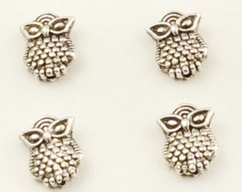 2-Silver Owl charms, 12x6 owl charms, crafts antique silver findings, Antique silver findings, owl silver beads, SC101, Ships USA